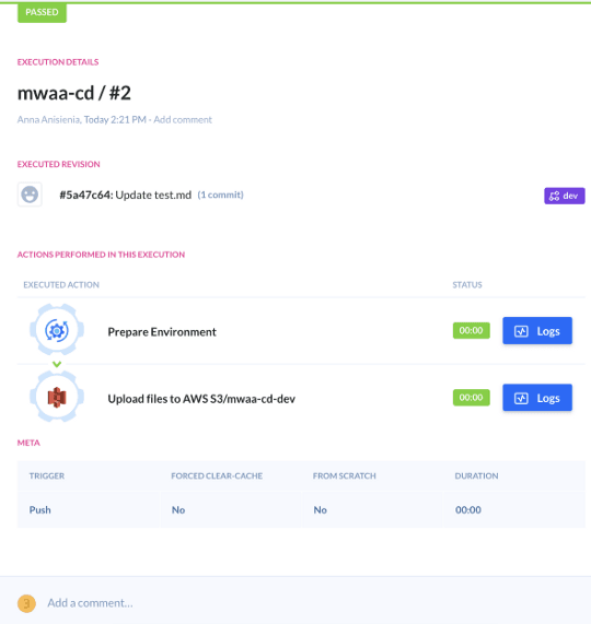 Triggered CI/CD pipeline in Buddy — image by author