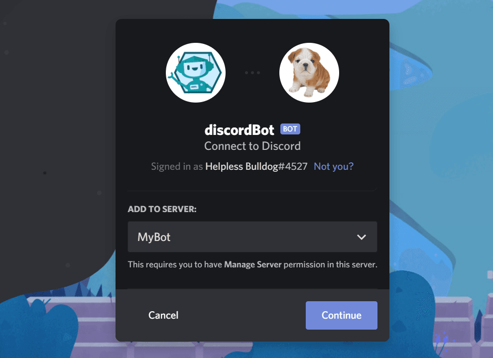 Adding bot to Discord server