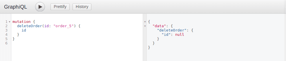 Delete order mutation example