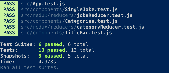 Testing without snapshots
