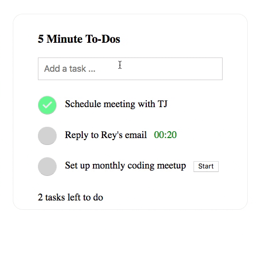 Timed To-do App demo