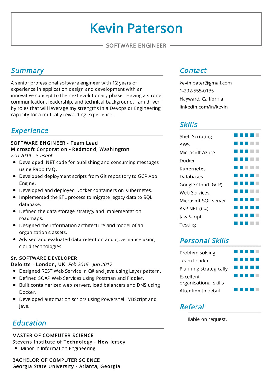 resume example 4