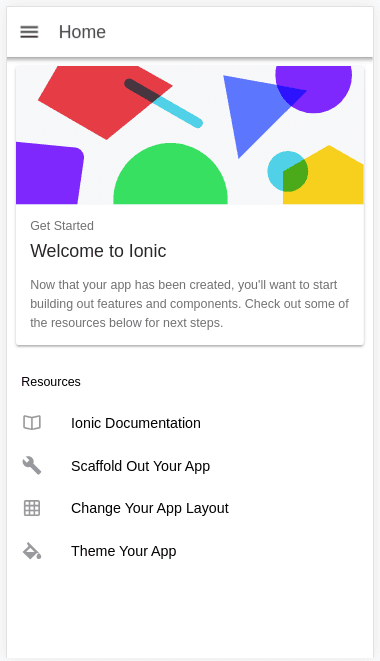 Screenshot of our app before doing any development