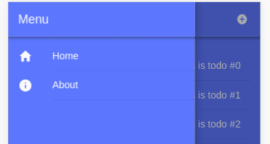 Screenshot of the side menu