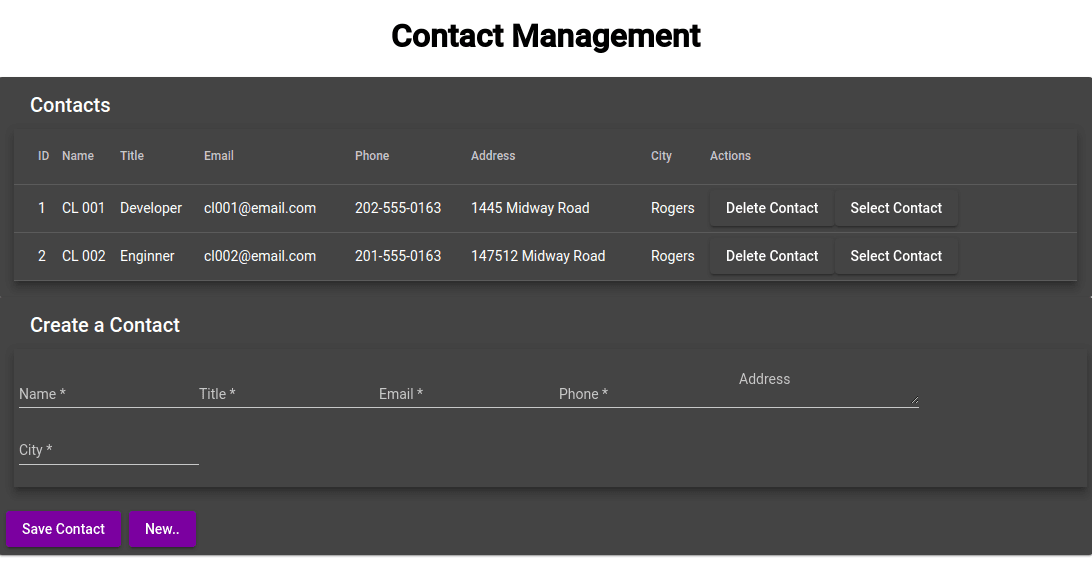 Angular Material Interface