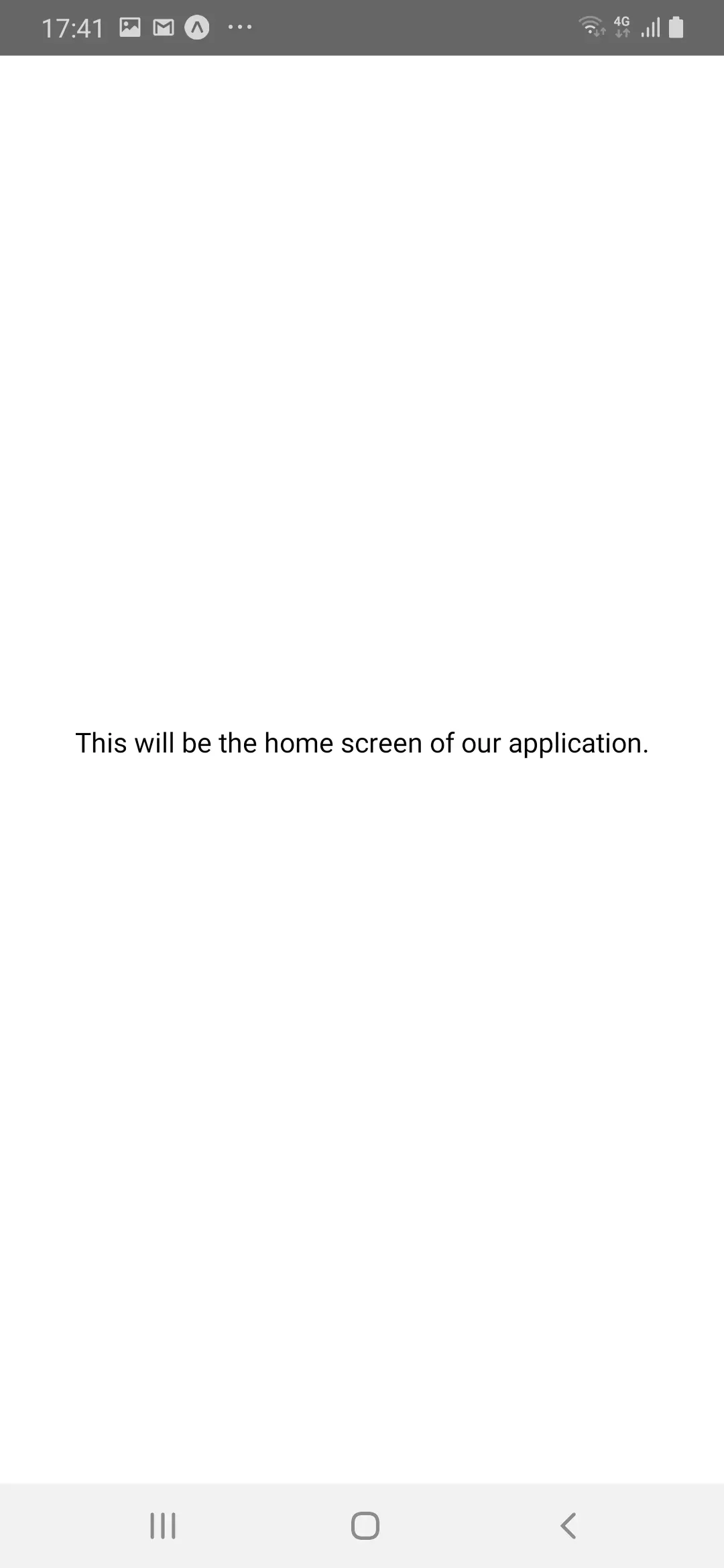 Screenshot of the home screen