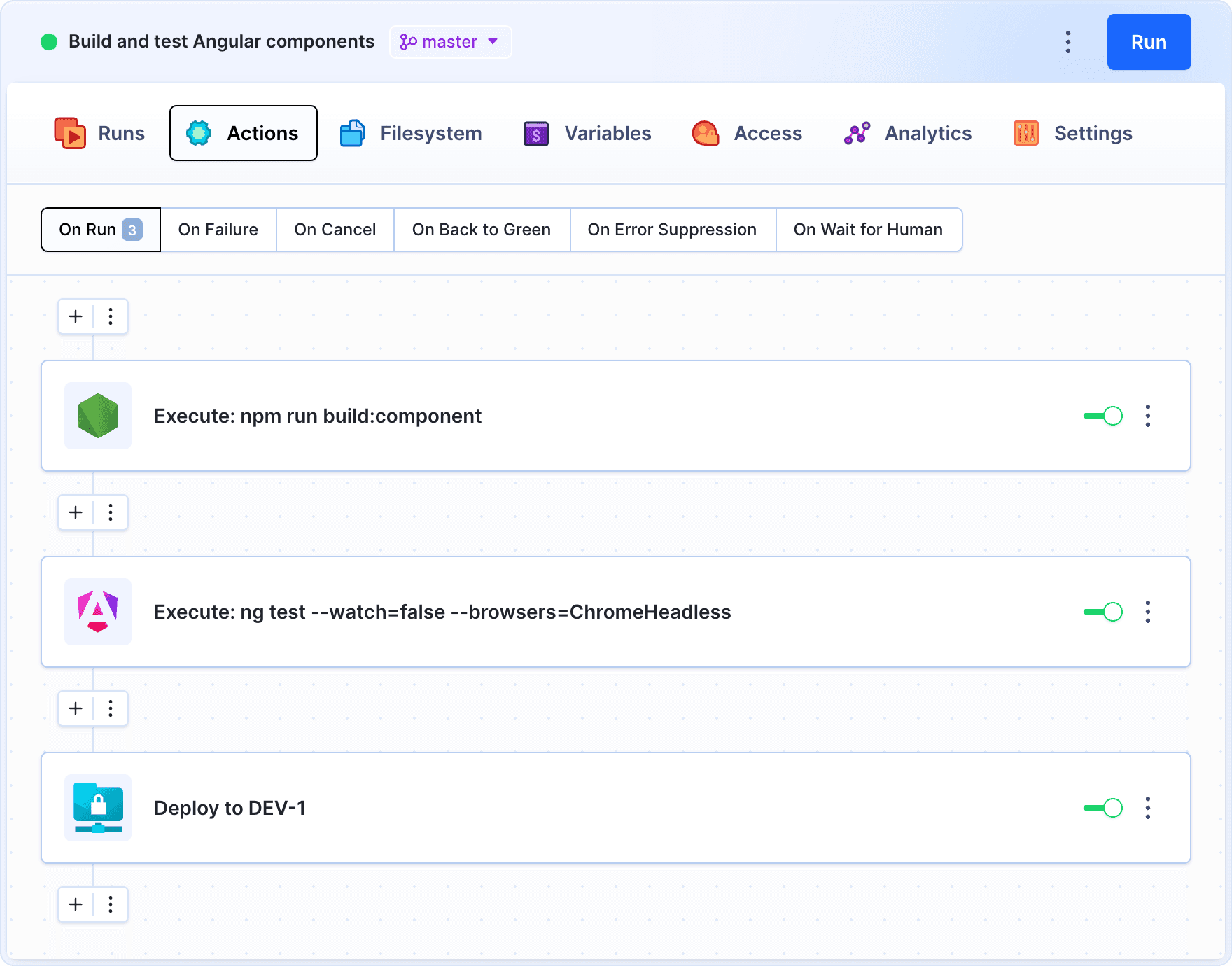 Example Angular pipeline