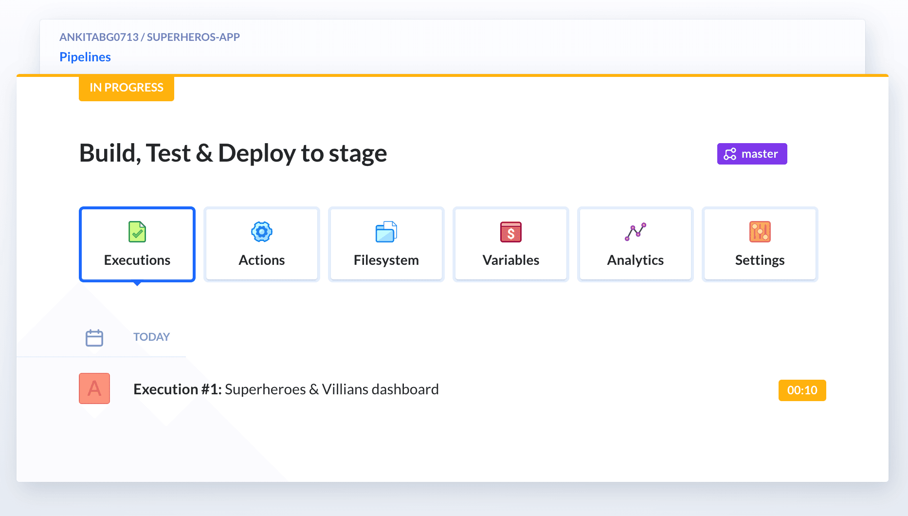 Execution of the pipeline