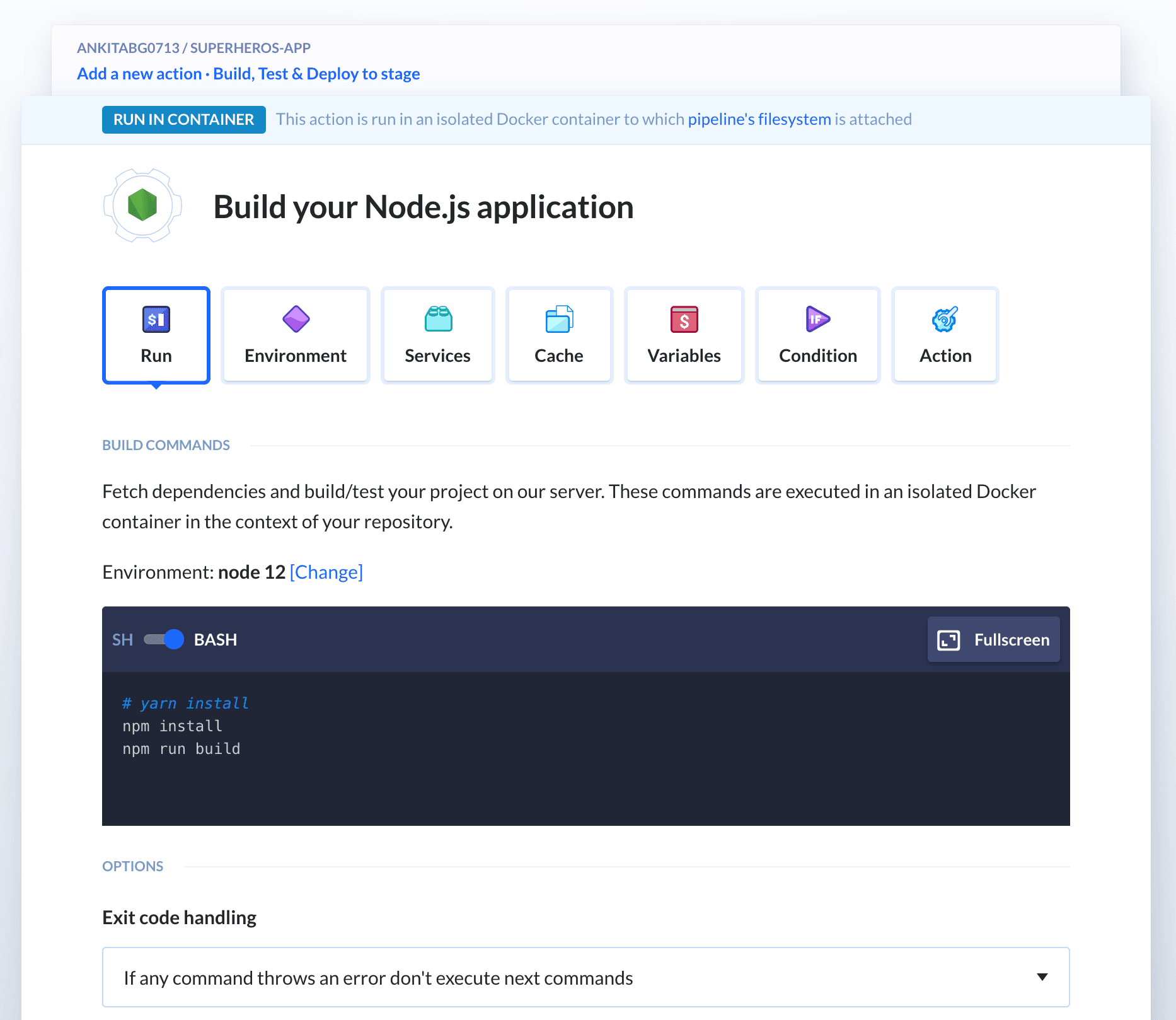 Pipeline - run script