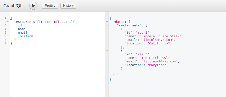 First offset pagination example