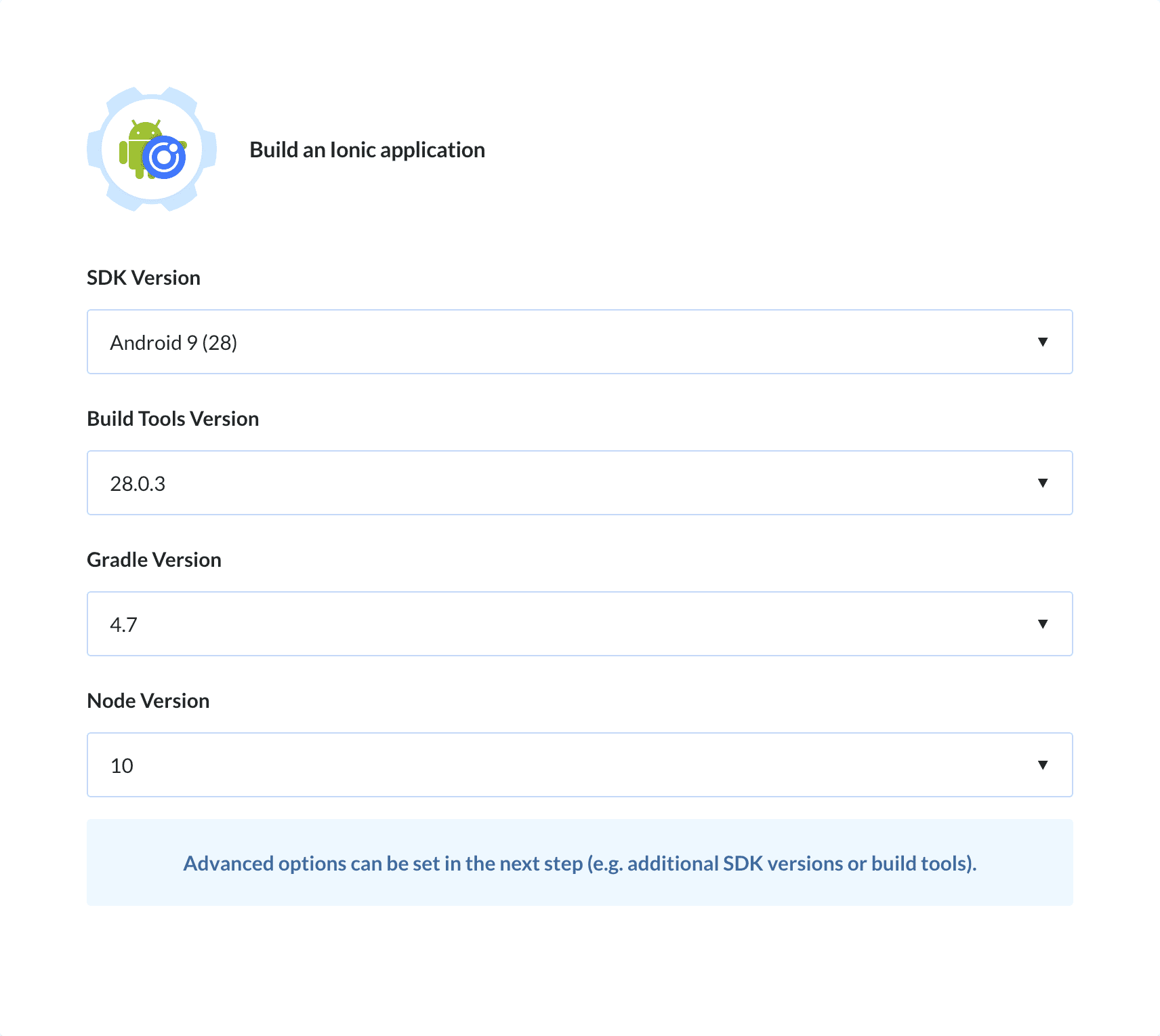Preview Build Ionic app action