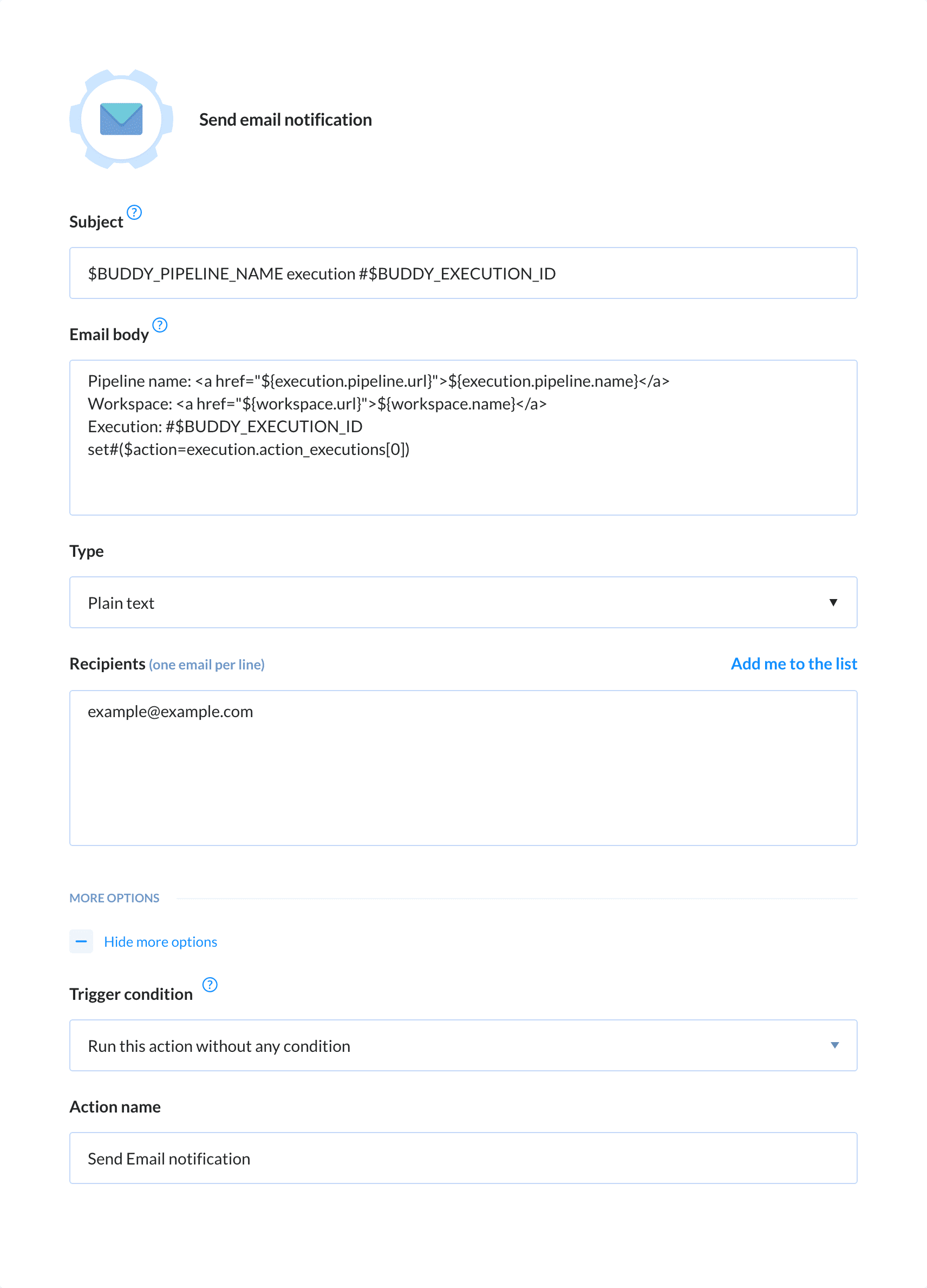 Preview Email action