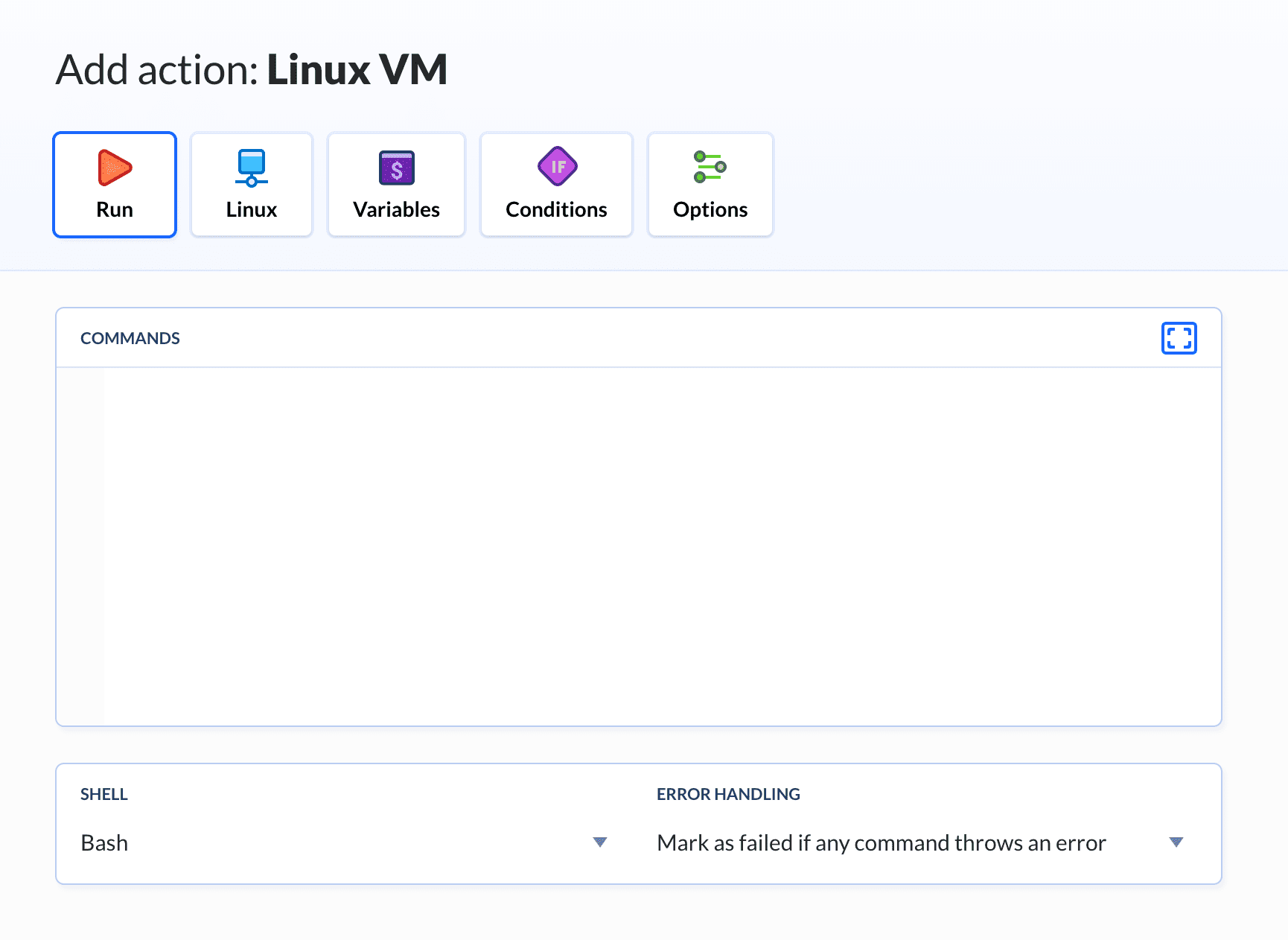 Preview Linux VM action