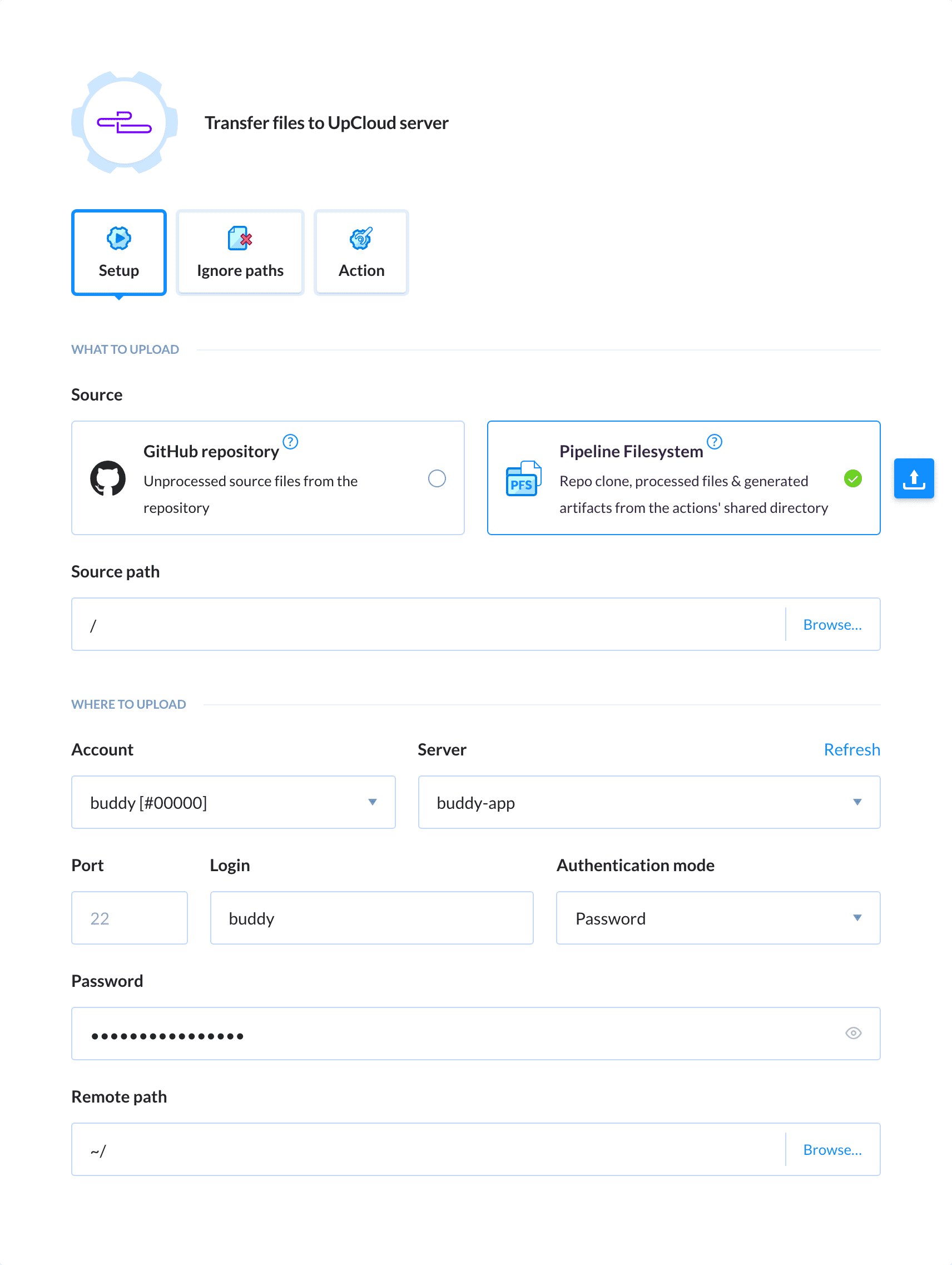 Preview UpCloud action