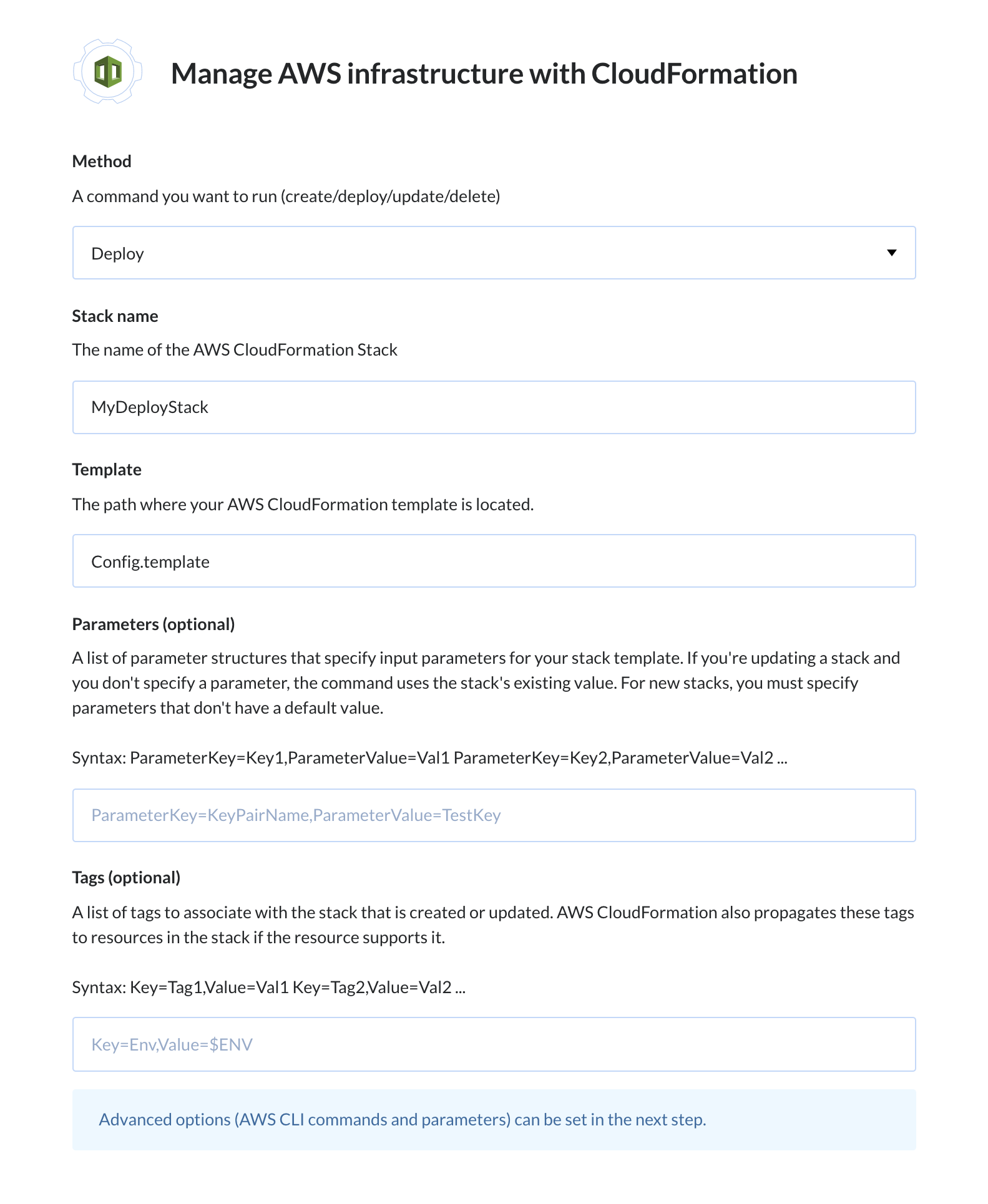 CloudFormation confirguration