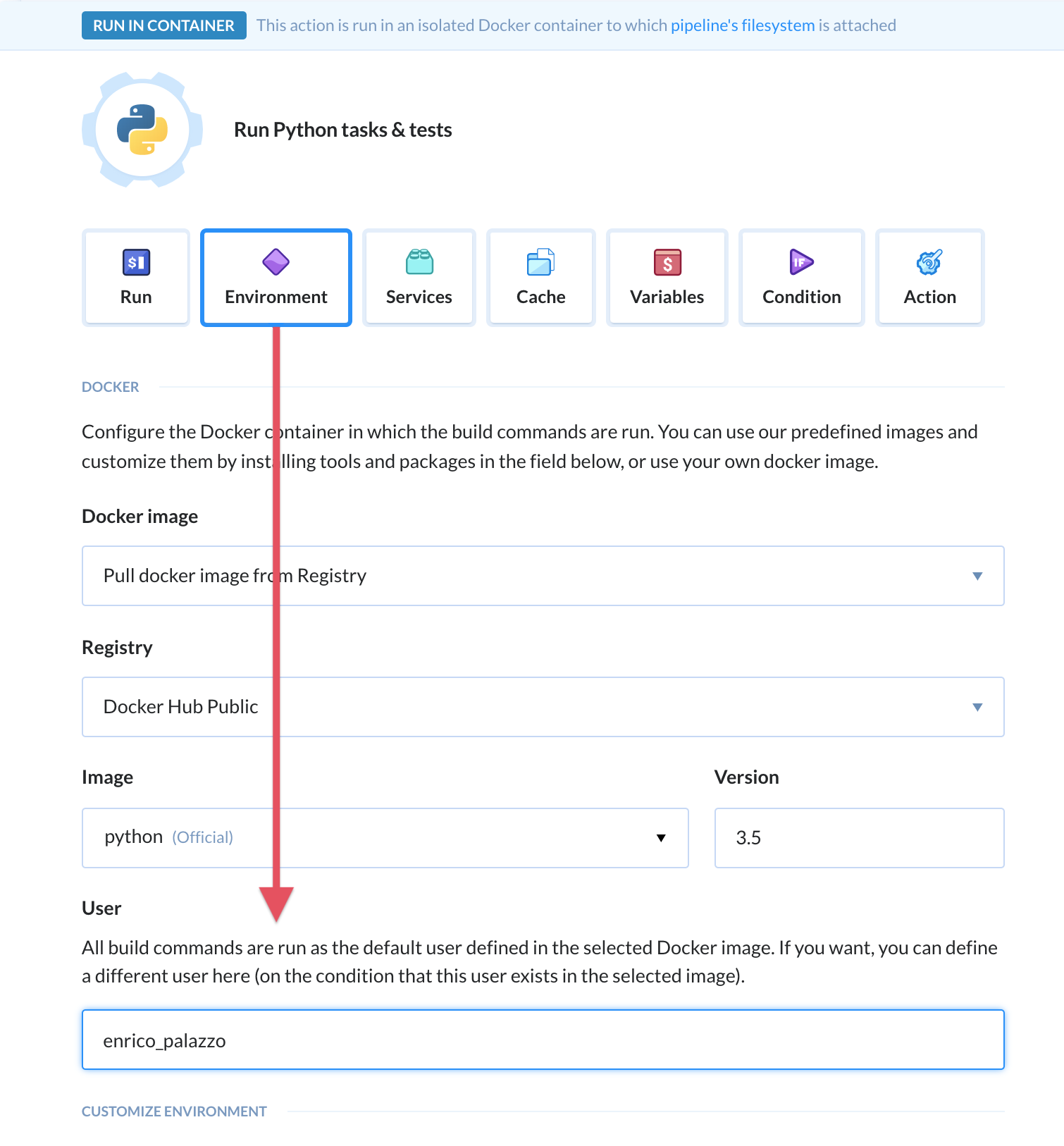 Setting up build user