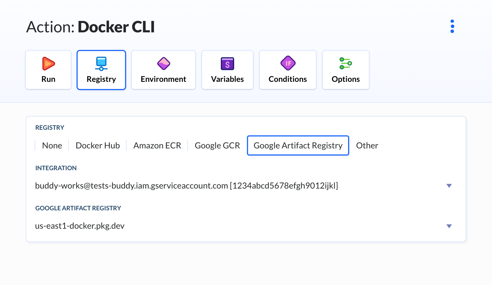 Docker CLI registry tab