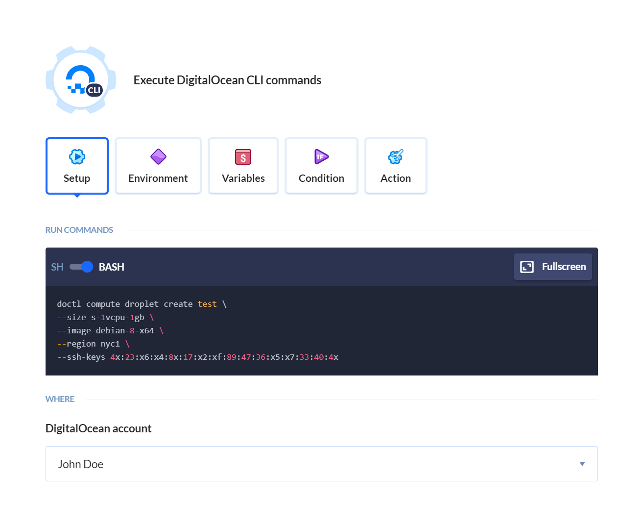 Creating a new Droplet via the CLI