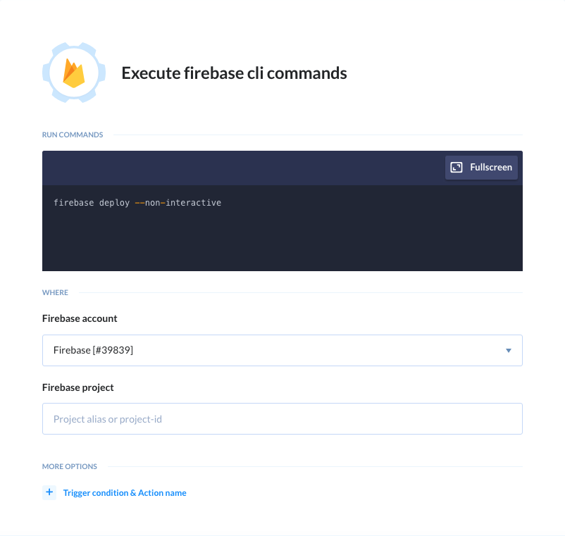 Executing Firebase CLI commands