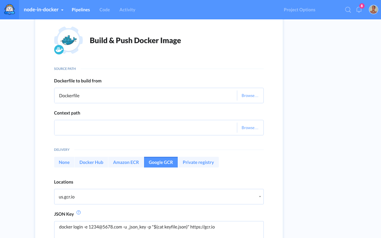 docker run image on gcloud container registry