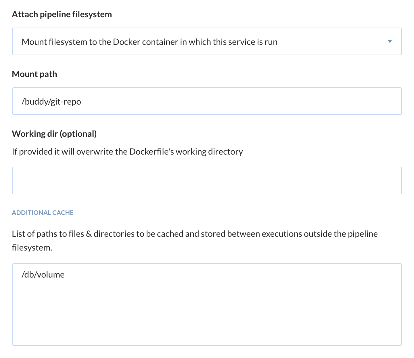 Defining a path for a custom service cache