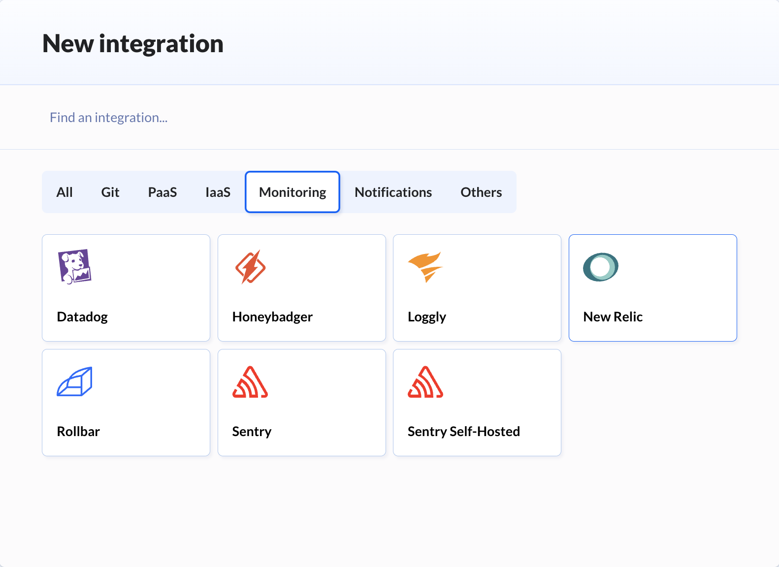 New Relic in integrations