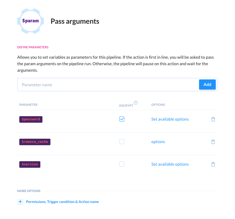 Pass argument action details