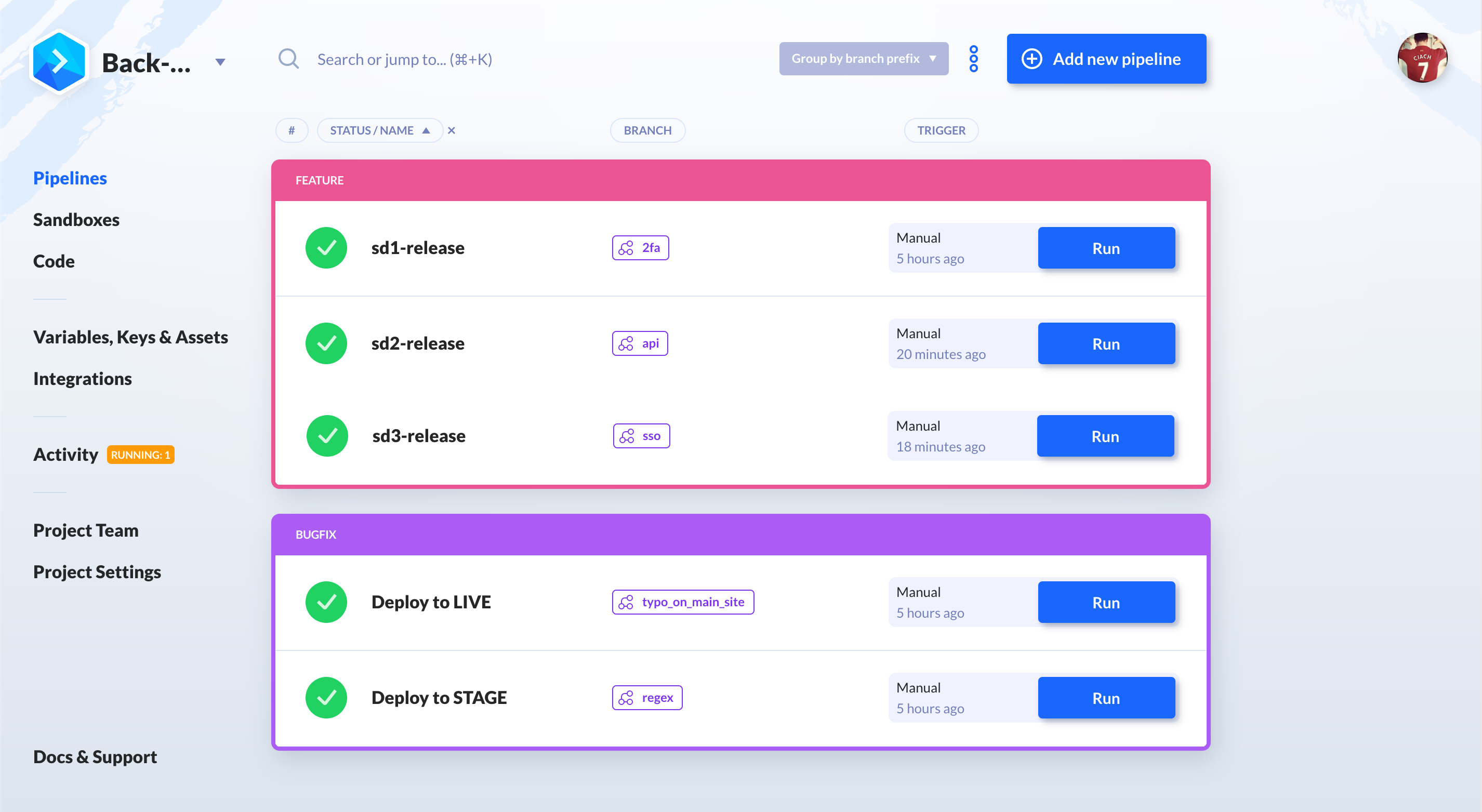 Grouping by branch prefix