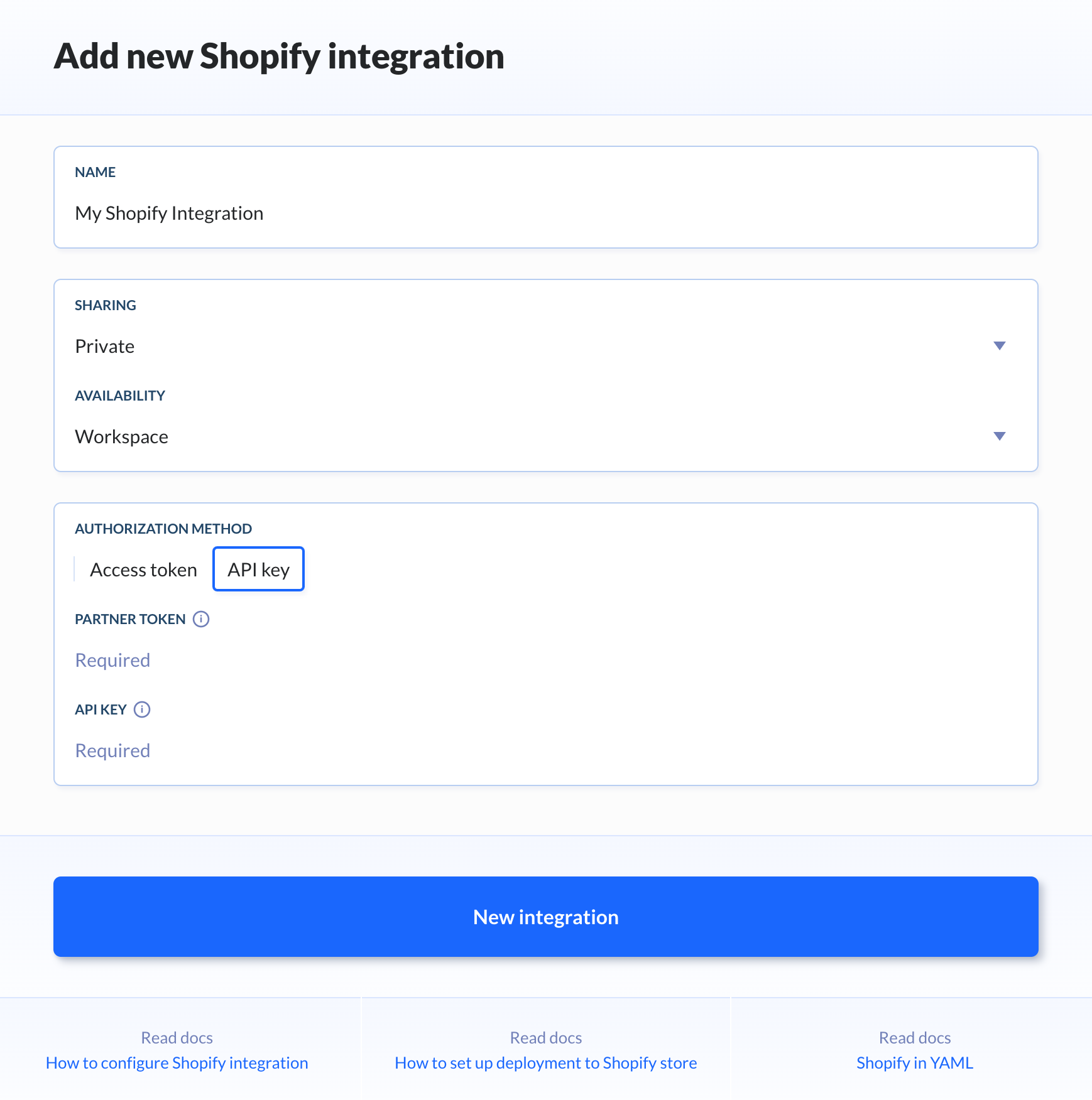 Shopify integration