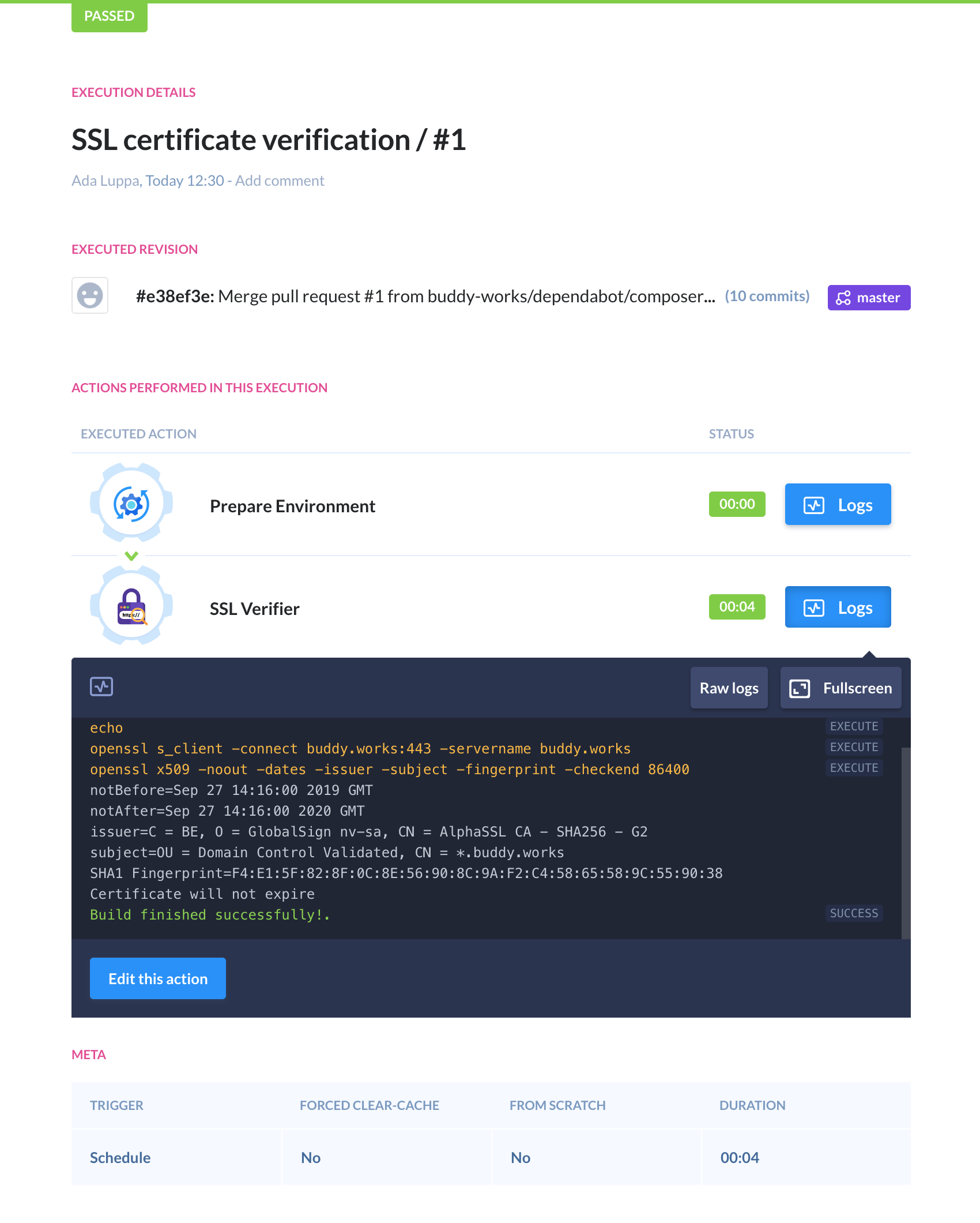 Example deployment pipeline