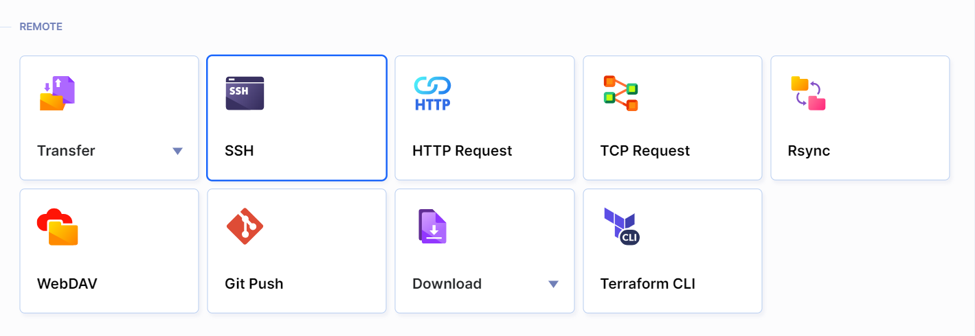 SSH action location