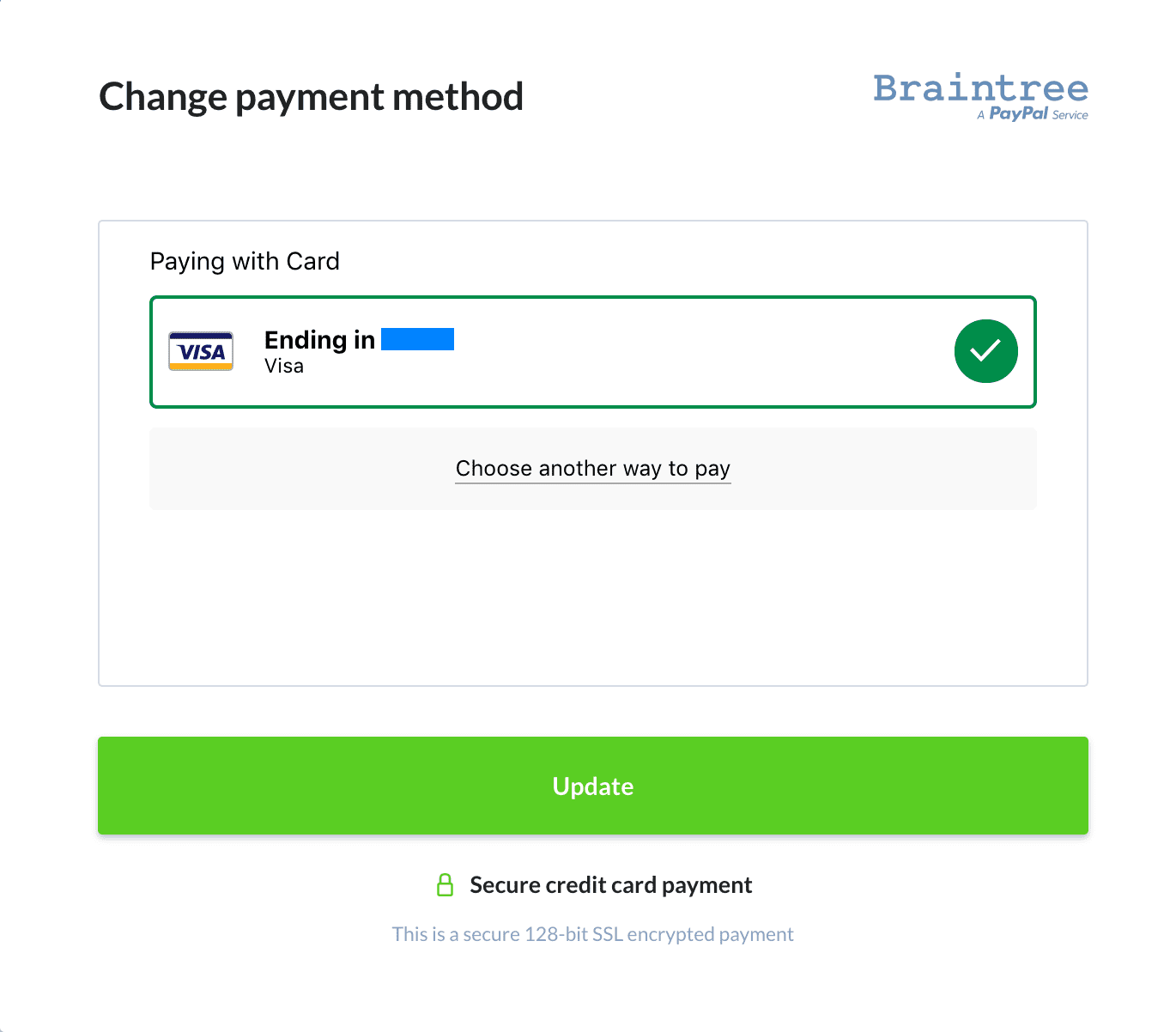 Updating payment method