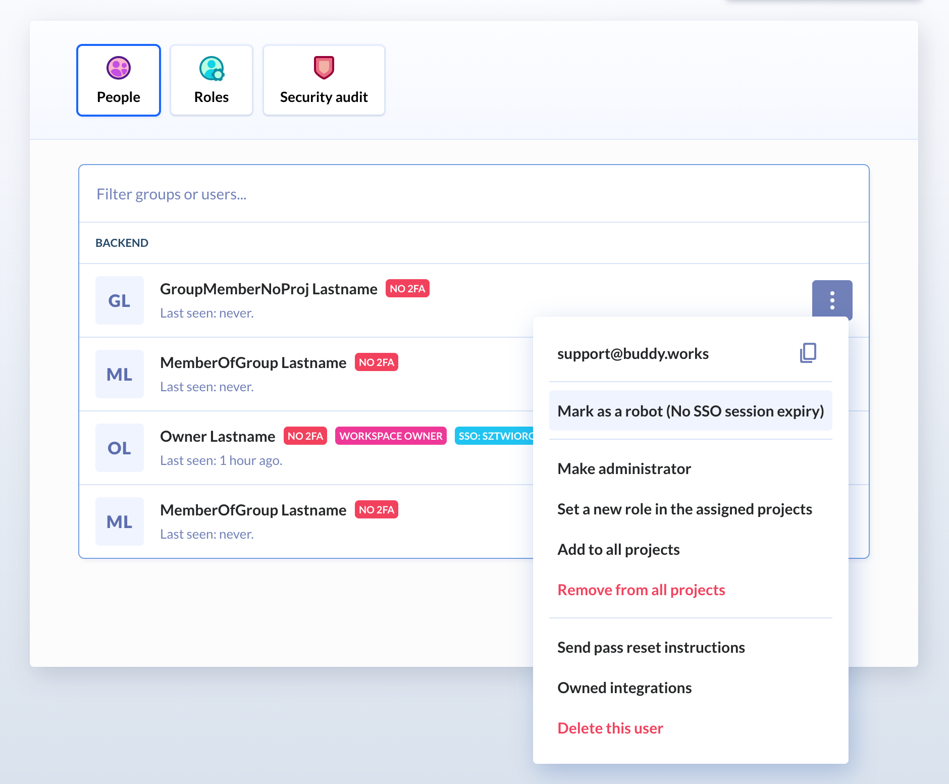 Marking user as robot