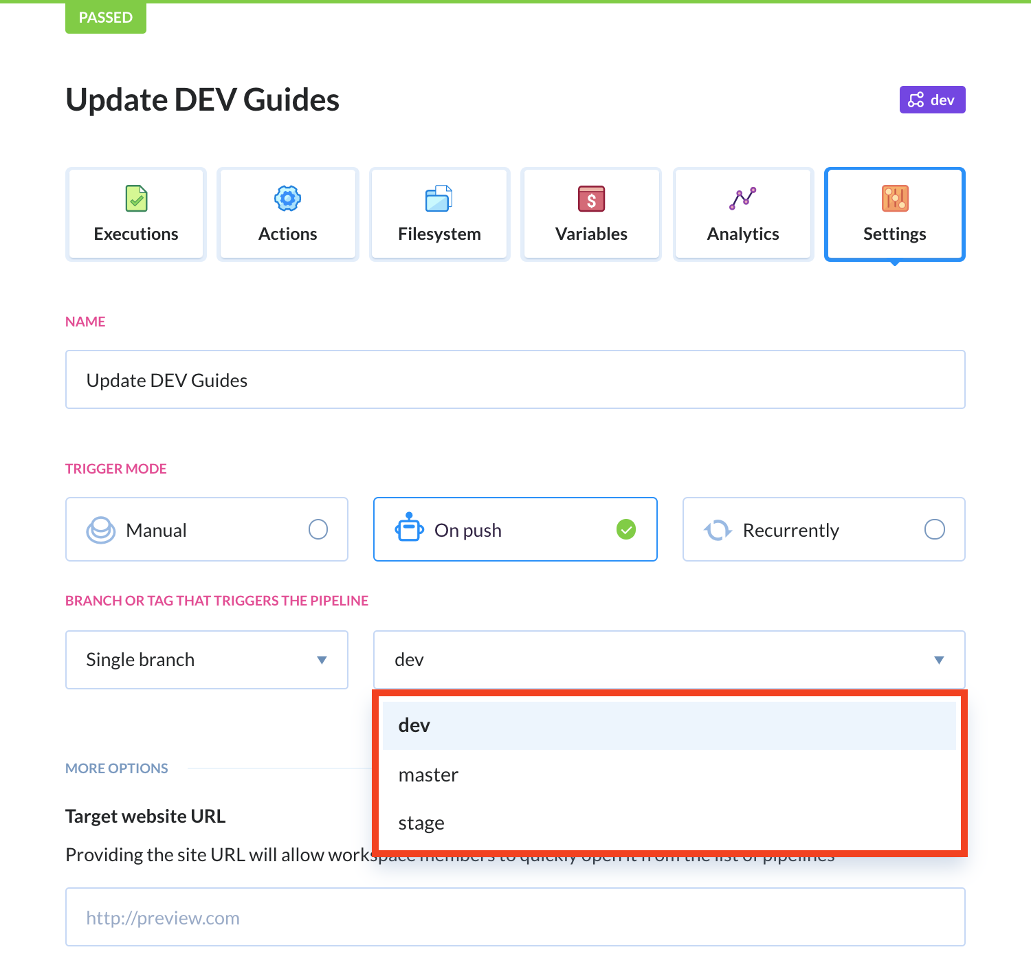 assignment branch condition size for update is too high