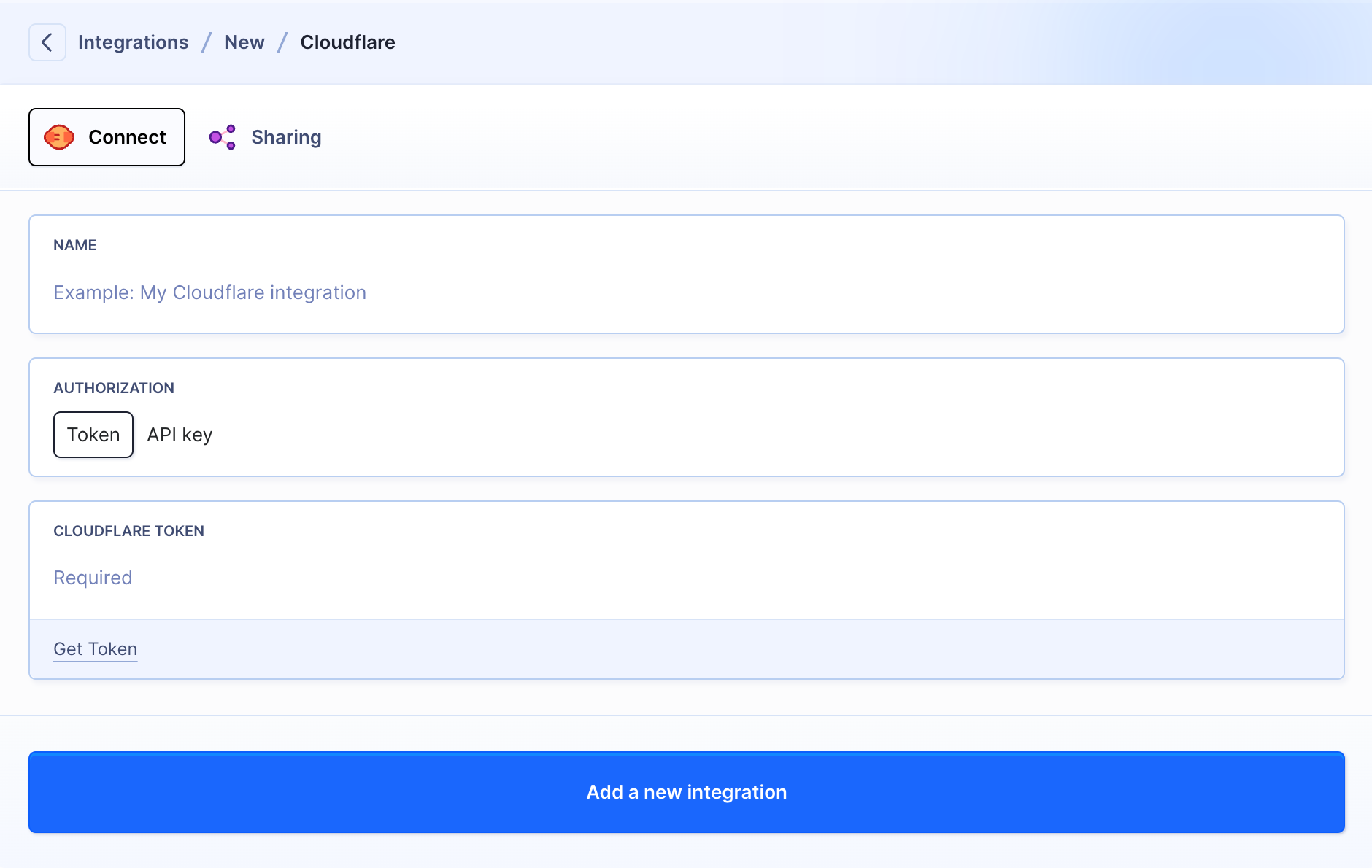 Setting up Cloudflare integration