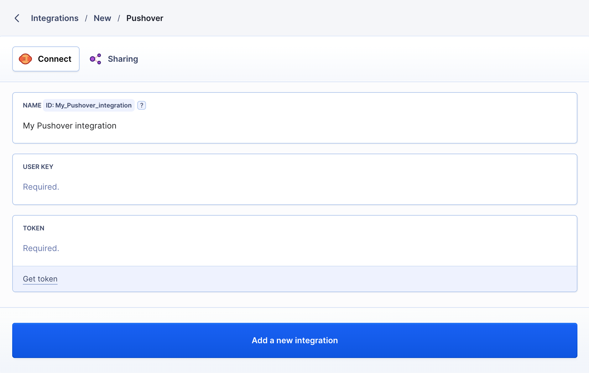 Pushover integration configuration