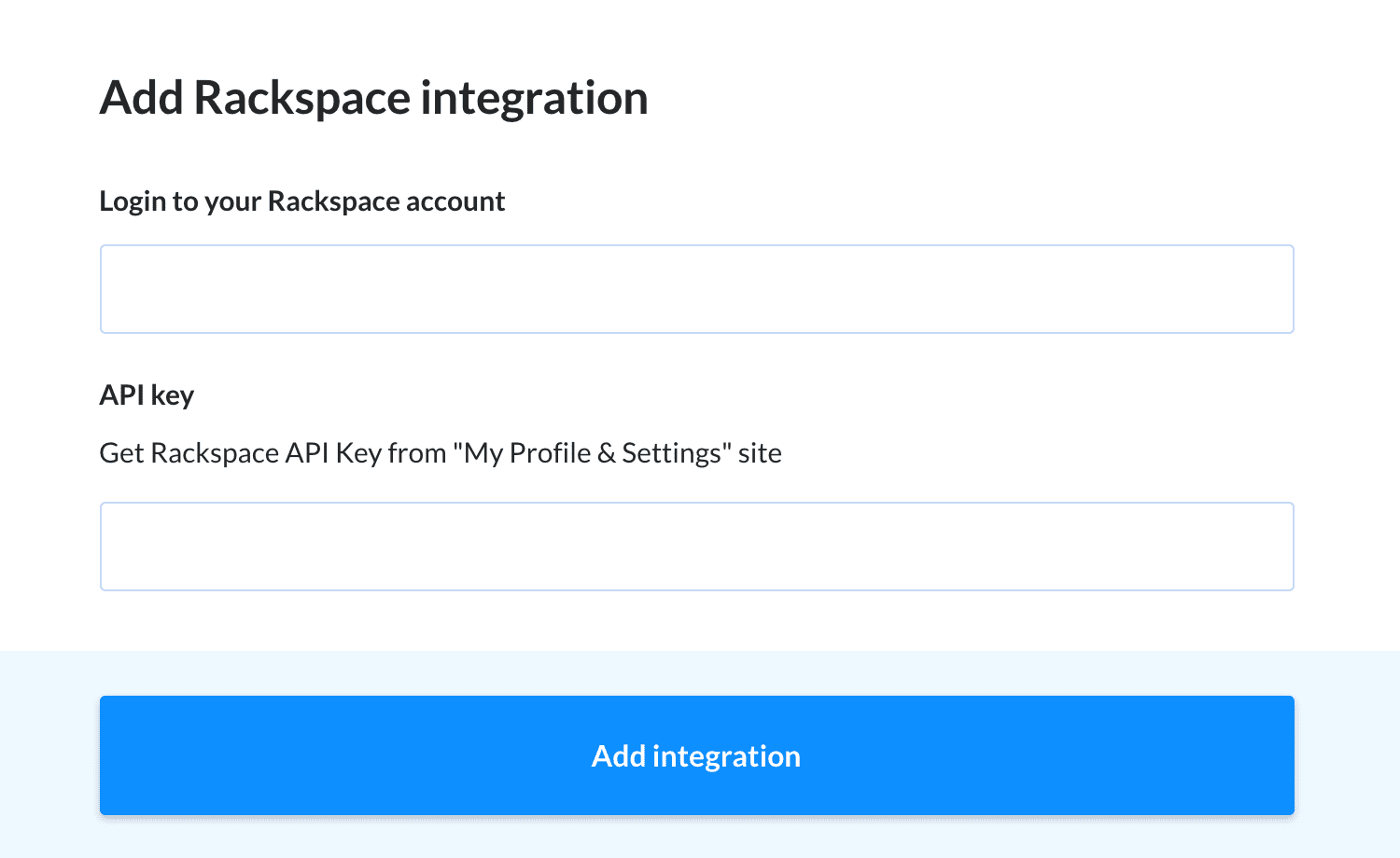 Adding Rackspace integration