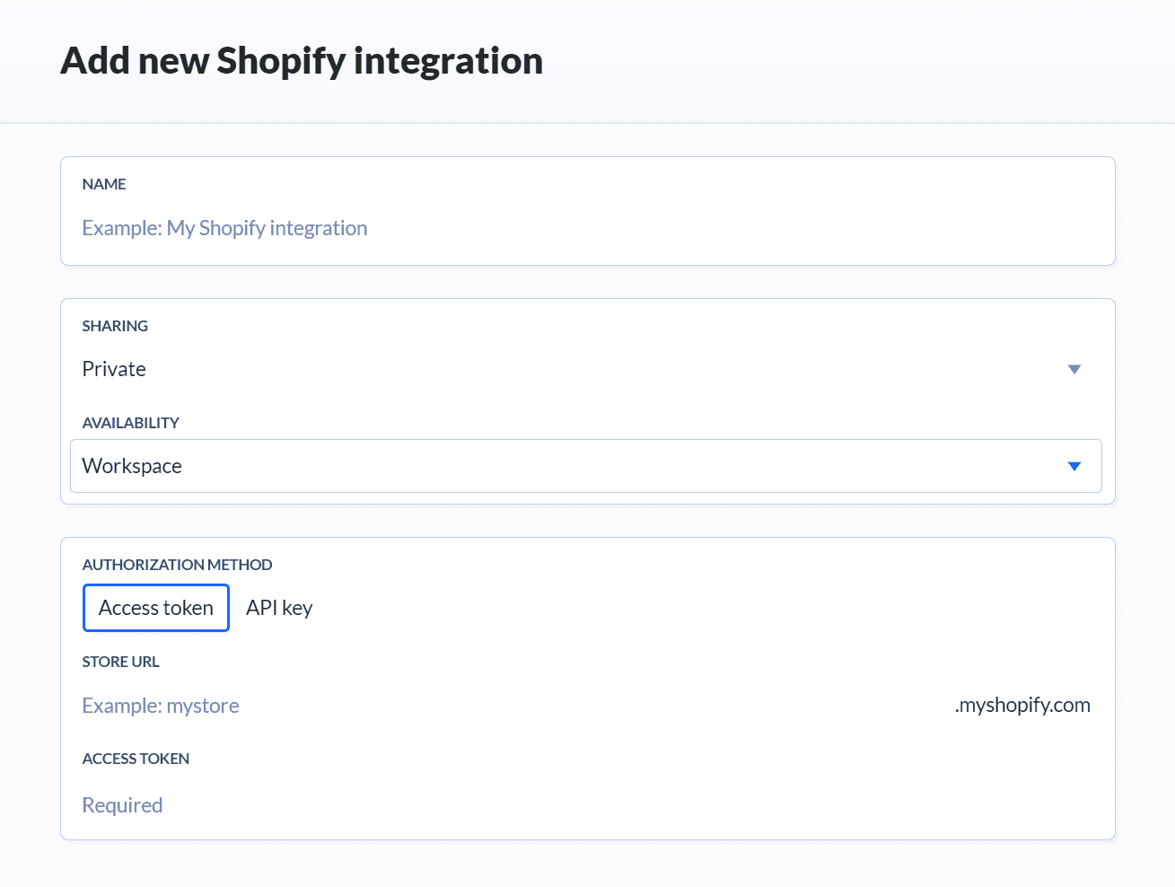 Shopify action overview