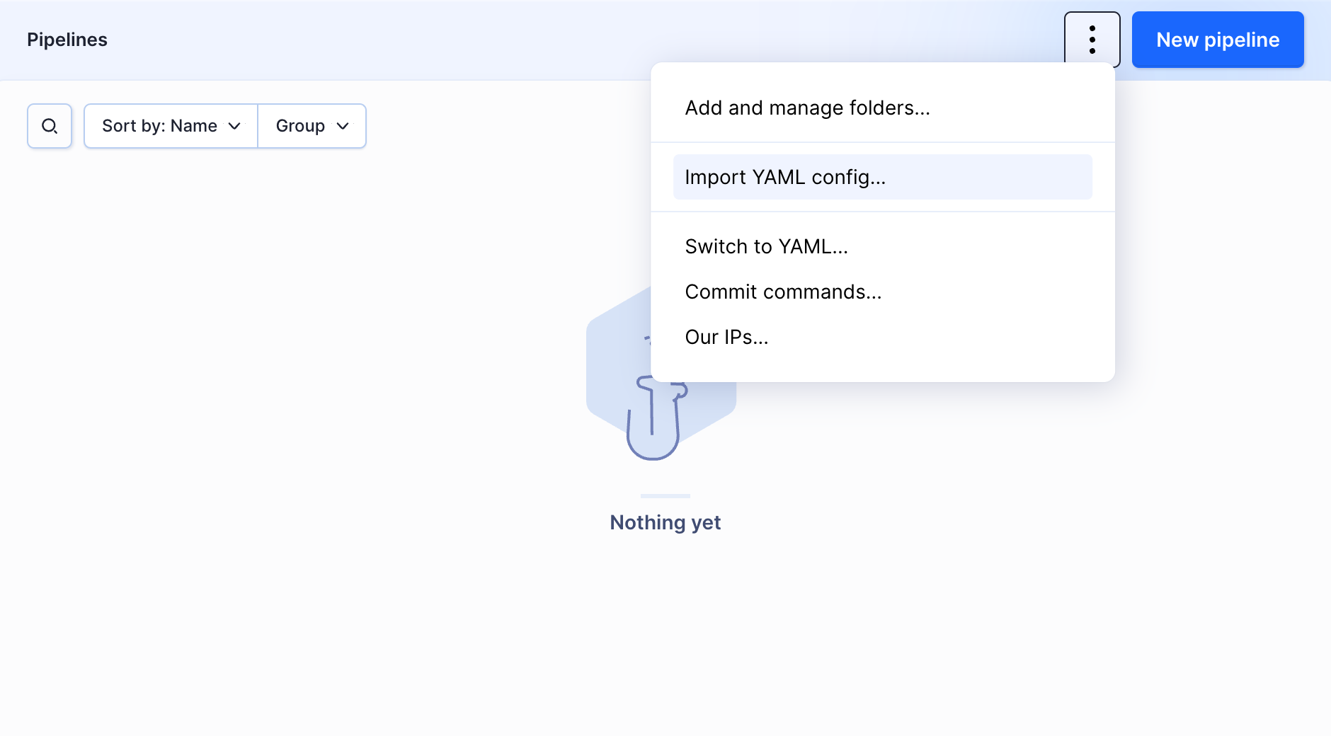 Importing pipeline configuration