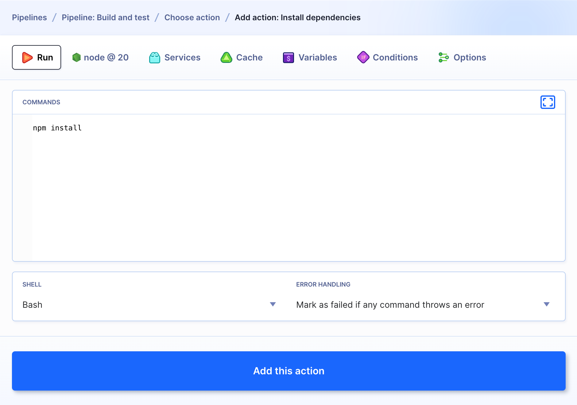 Split tests pipeline example 