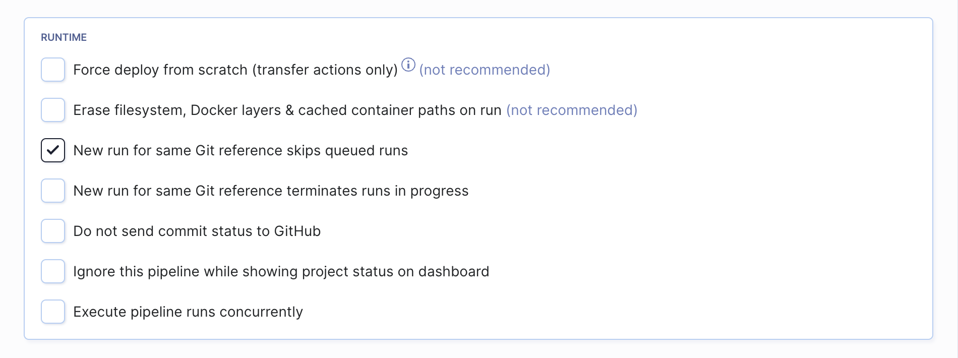 Runtime configuration