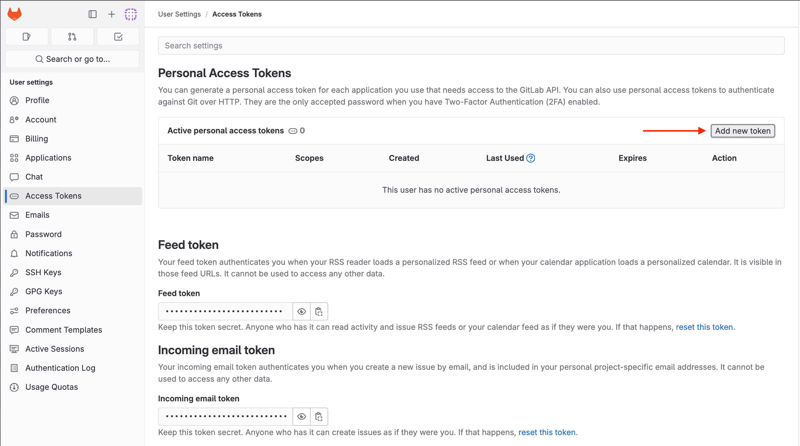 Selecting scope of permissions in GitLab