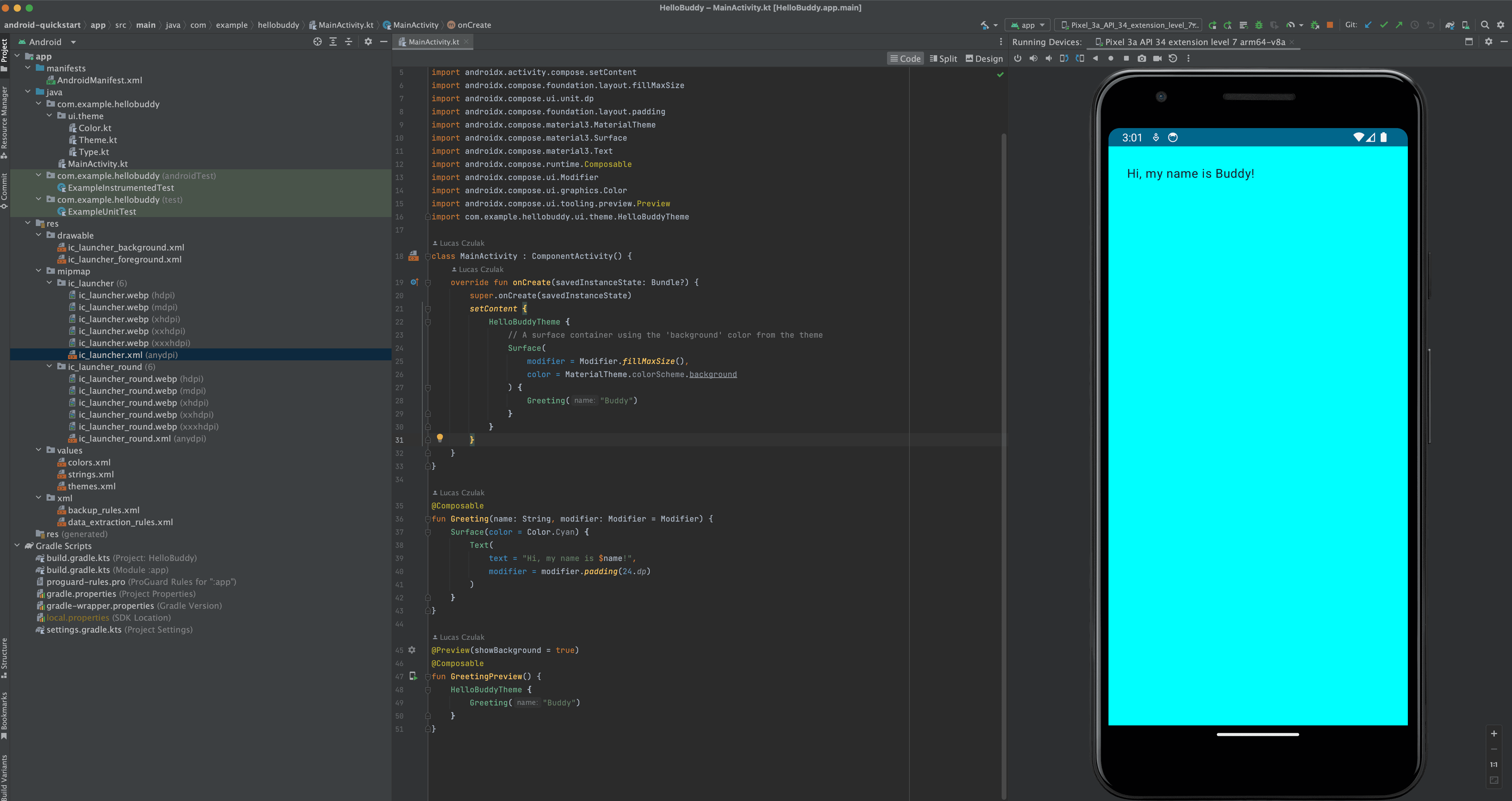 Example Android Studio project