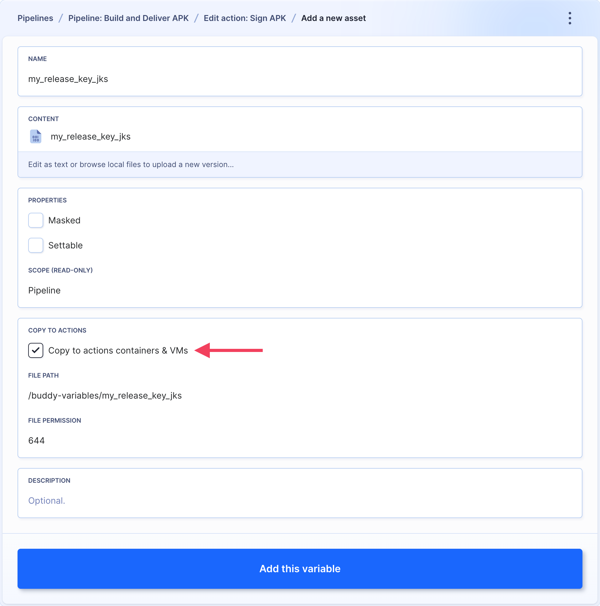 Asset configuration