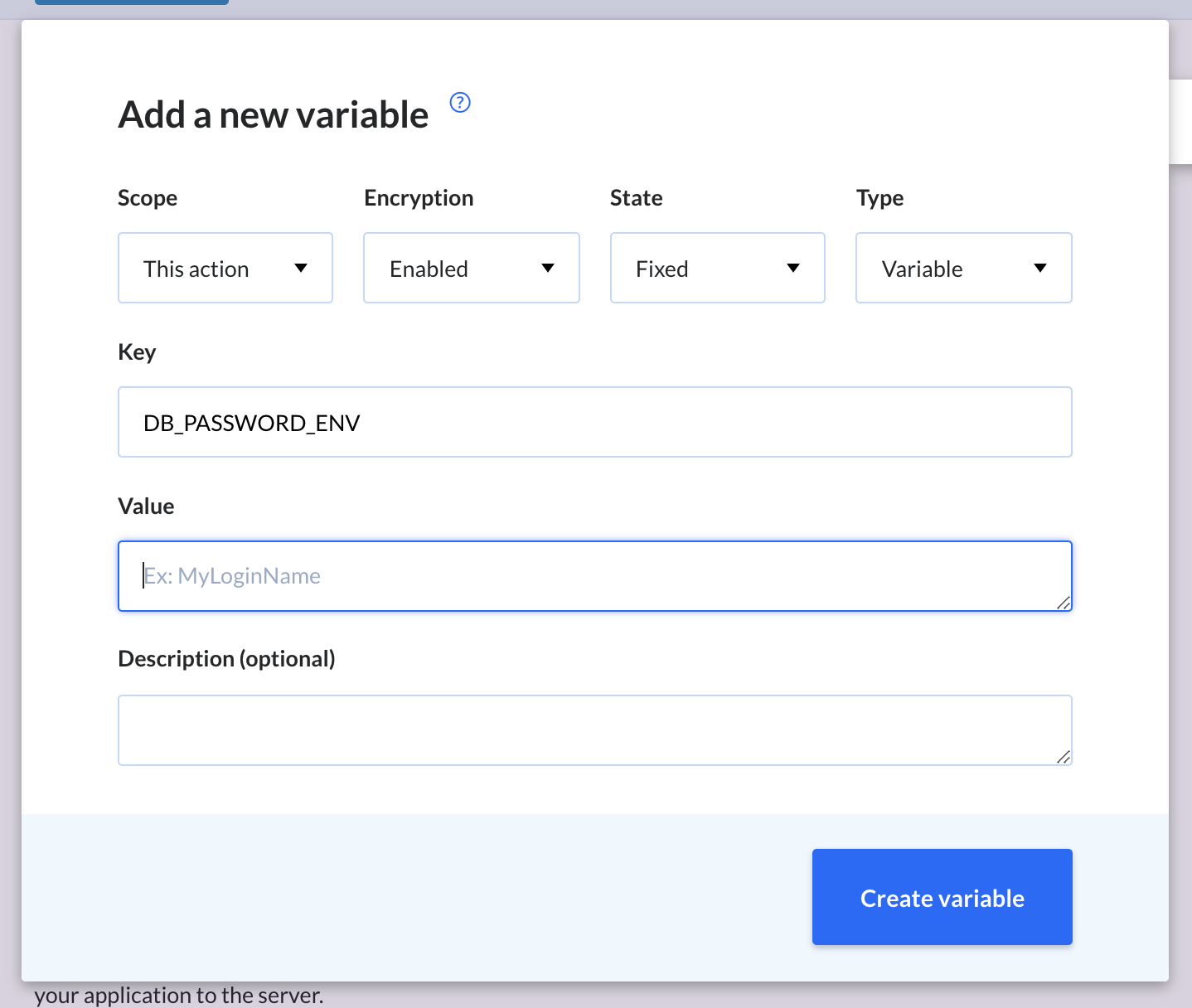 Adding new variable