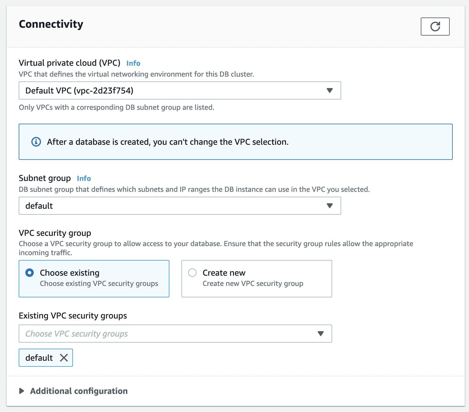 Connectivity settings
