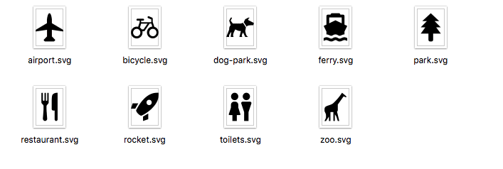 Prepared SVG icons
