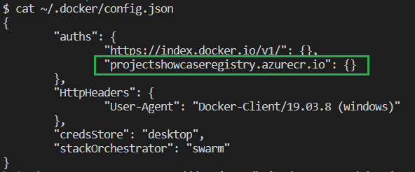 Example Docker config file