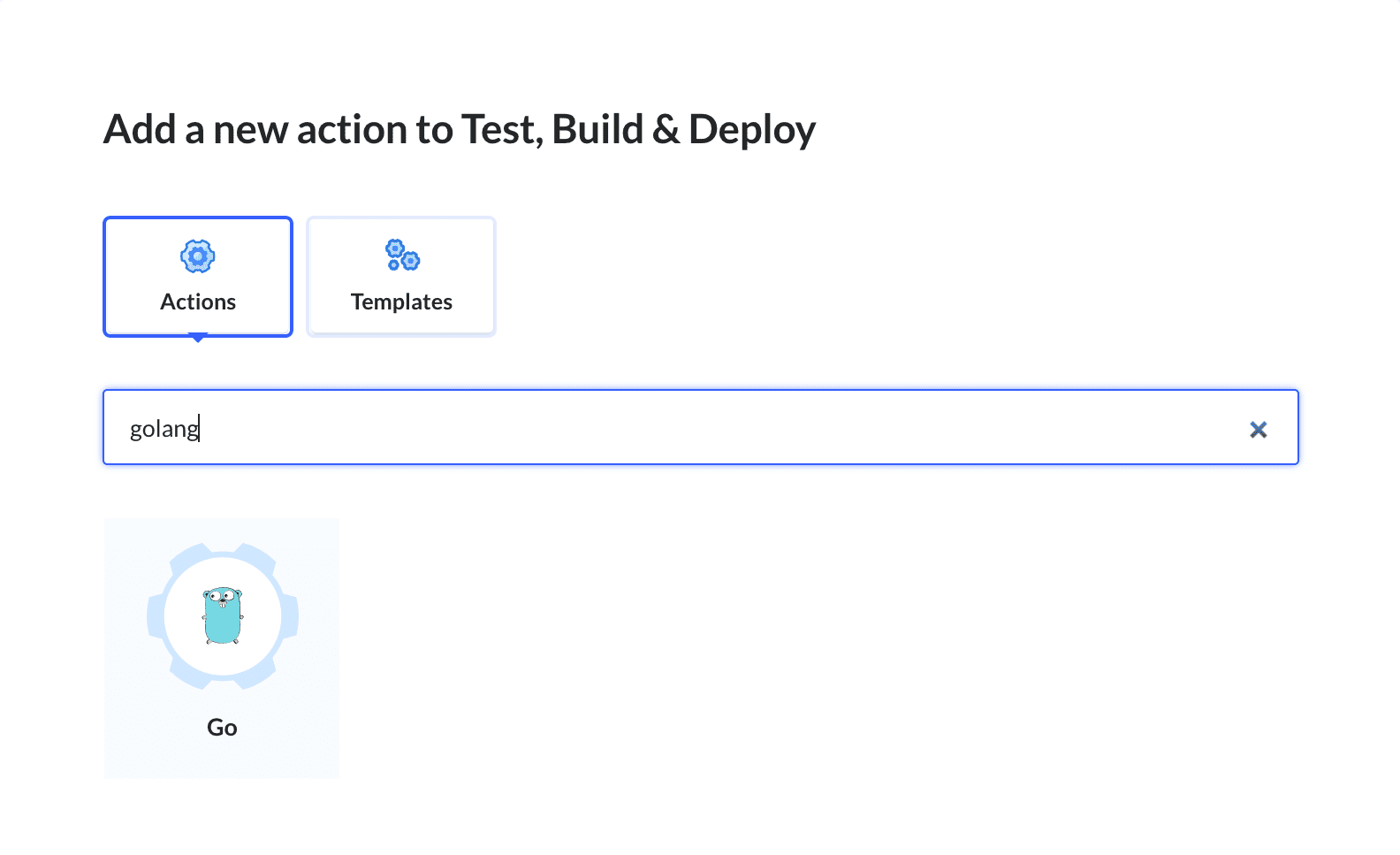 Adding Golang action to Buddy pipeline