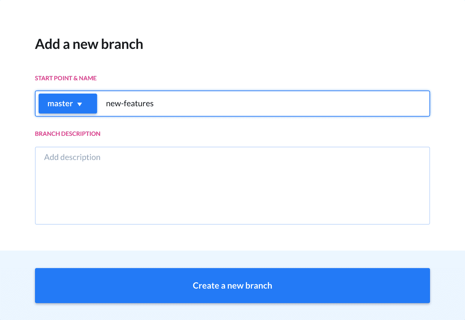 Creating a new branch